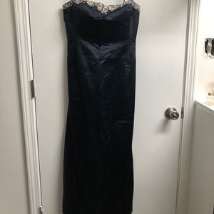 Navy sequined silk Vera Wang gown